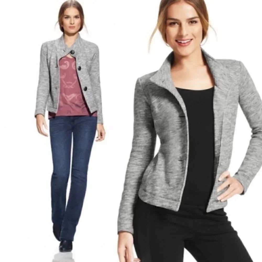 CAbi Hourglass Sweatshirt Jacket Gray
